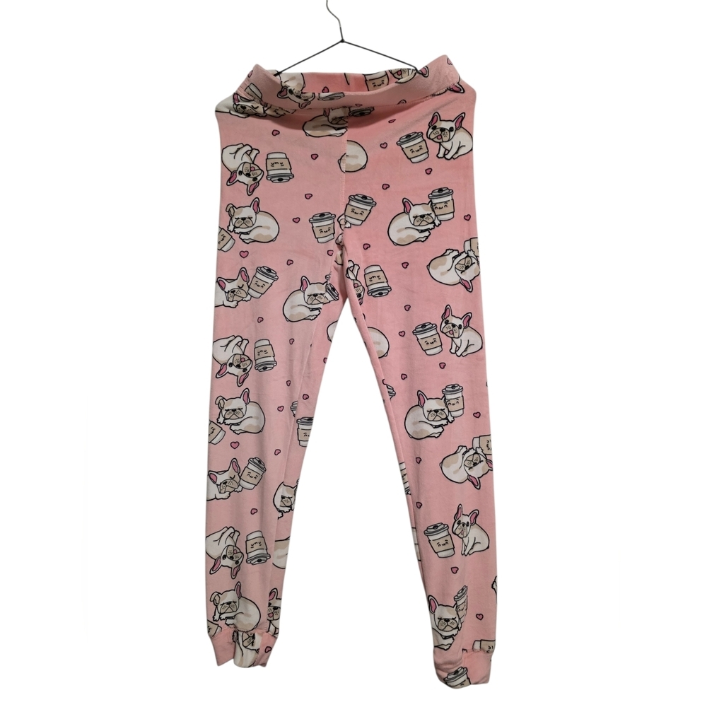 3 For $15 Weekend Edition Soft Cozy Baby Pink Leggings with French Bulldog Print